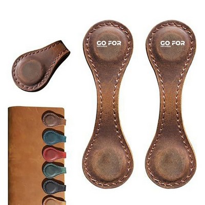Vintage Handmade PU Leather Magnetic Bookmark